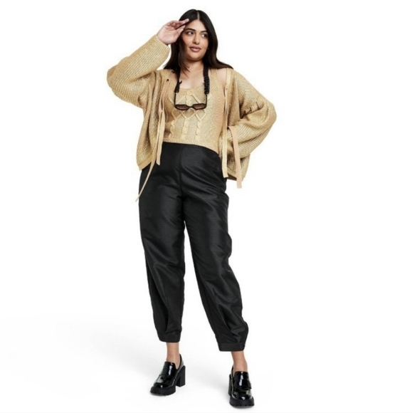 Kika Vargas for Target scalloped edge pocket tapered leg black pants. - Picture 1 of 12